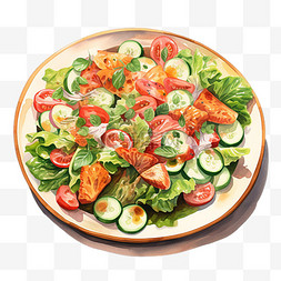 蔬菜沙拉元素立体免抠图案
