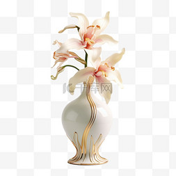 白色花瓶元素立体免抠图案