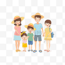 旅游png动画图片_免抠家人旅游手绘元素