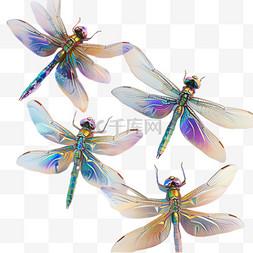 淡色高档画册图片_淡色蜻蜓元素立体免抠图案