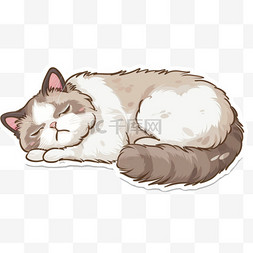 猫咪睡觉图片_睡觉猫咪元素立体免抠图案