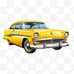 汽车写实图片_黄色汽车元素立体免抠图案