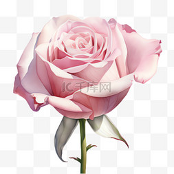 粉色平衡板图片_粉色玫瑰元素立体免抠图案