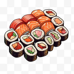寿司食物图片_寿司食物元素立体免抠图案