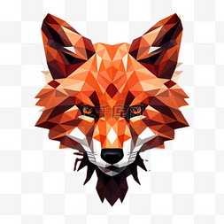 折纸狐狸元素立体免抠图案
