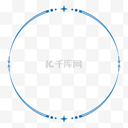 欧式人头像图片_蓝色欧式四角星圆环设计图