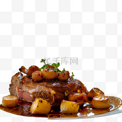 牛排土豆图片_牛排土豆元素立体免抠图案