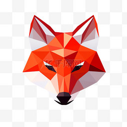 折纸狐狸元素立体免抠图案
