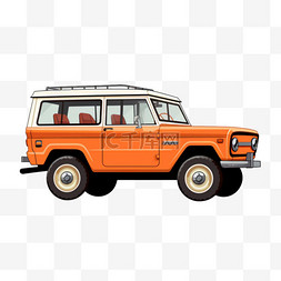 车子油路图片_橙色车子元素立体免抠图案