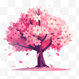 樱花树木元素立体免抠图案