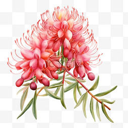 红色花朵元素立体免抠图案