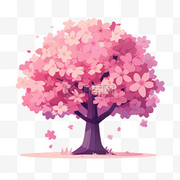 樱花树木元素立体免抠图案