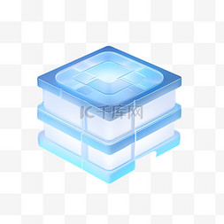 蓝色方块元素立体免抠图案