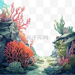 贝壳图案图片_珊瑚贝壳元素立体免抠图案