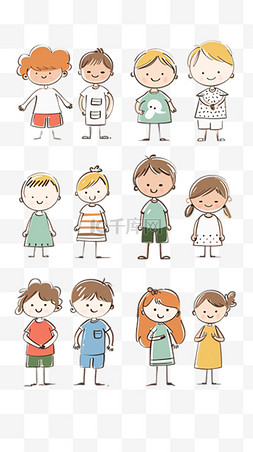 六一孩子图片_六一儿童节卡通可爱孩子贴纸图片
