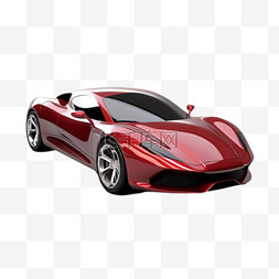 汽车写实图片_红色汽车元素立体免抠图案