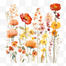鲜花花丛元素立体免抠图案
