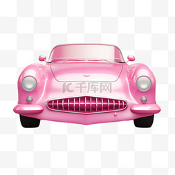 汽车写实图片_粉色汽车元素立体免抠图案