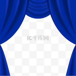 蓝色窗帘幕布设计
