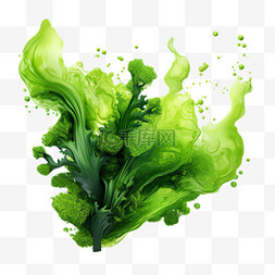 绿色水草元素立体免抠图案