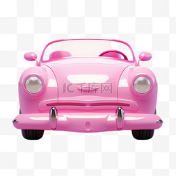 粉色汽车元素立体免抠图案