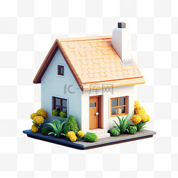 房屋模型元素立体免抠图案