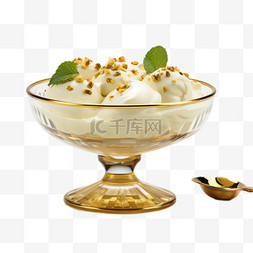 冰淇淋玻璃碗元素立体免抠图案