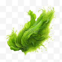 绿色水草元素立体免抠图案