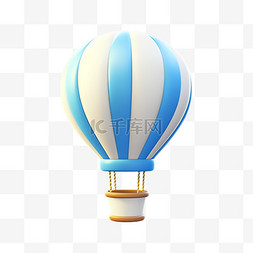 热气球天空元素立体免抠图案