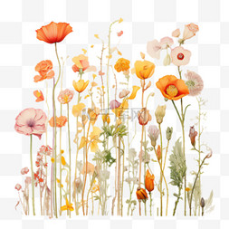 鲜花花丛元素立体免抠图案