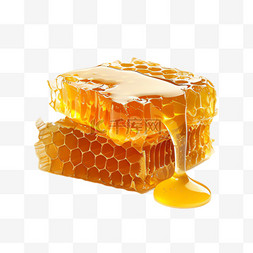 蜂巢立体图片_蜂蜜蜂巢元素立体免抠图案