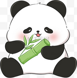卡通吃竹子的熊猫图片_吃竹子的熊猫图片