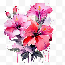 颜料花朵元素立体免抠图案