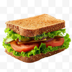 三明治面包元素立体免抠图案
