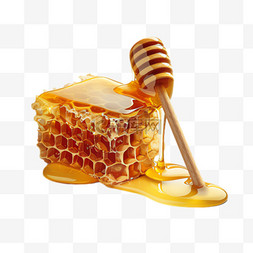 蜂蜜蜂巢元素立体免抠图案