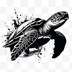 海龟和鳗鱼图片_海龟海洋元素立体免抠图案