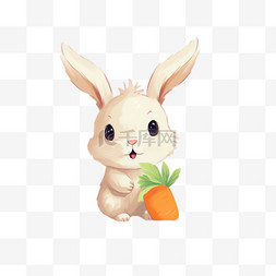 立体胡萝卜图片_兔子胡萝卜元素立体免抠图案