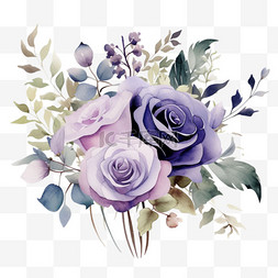 爱心红心玫瑰礼盒图片_紫色玫瑰元素立体免抠图案