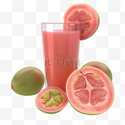 果汁立体图片_水果果汁元素立体免抠图案