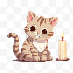 免抠蜡烛蜡烛素材图片_猫咪蜡烛元素立体免抠图案