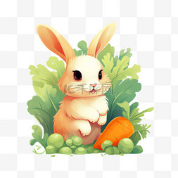 立体胡萝卜图片_兔子胡萝卜元素立体免抠图案