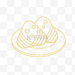 金色描线端午节粽子设计