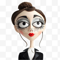3D黏土风格职业女性头像设计图