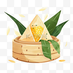 国风端午节可爱的蛋黄粽子PNG素材