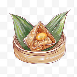 松软蛋黄图片_国风端午节可爱的蛋黄粽子设计