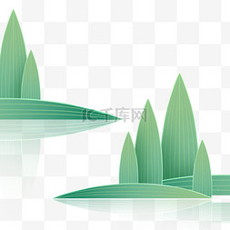 立体线条金粽叶图片_端午端午节弥散风噪点粽叶远山素