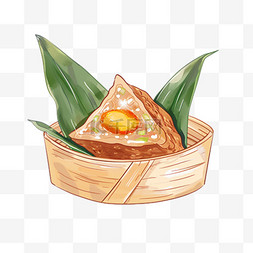 国风端午节可爱的蛋黄粽子免抠图