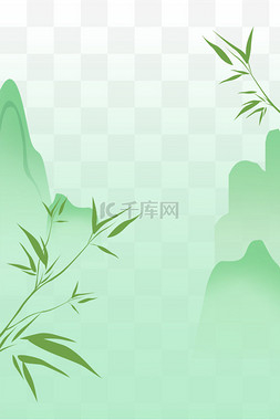 中国风竹子山水底纹素材