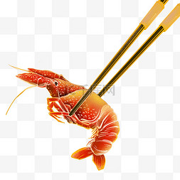夏日美食素材图片_手绘红色小龙虾元素
