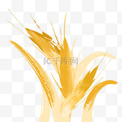 警用标识麦穗图片_水墨金色麦子麦穗免抠图片